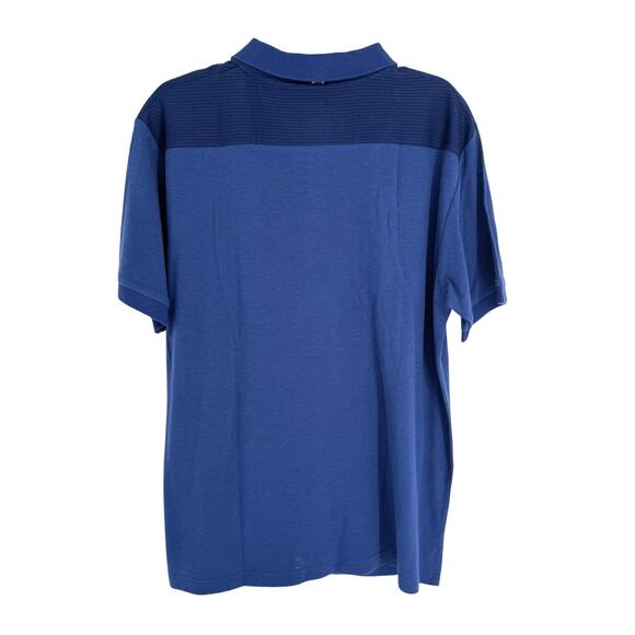 Robert Graham Short Sleeve Knit Polo Shirt Solid Navy Blue L - Picture 2 of 5